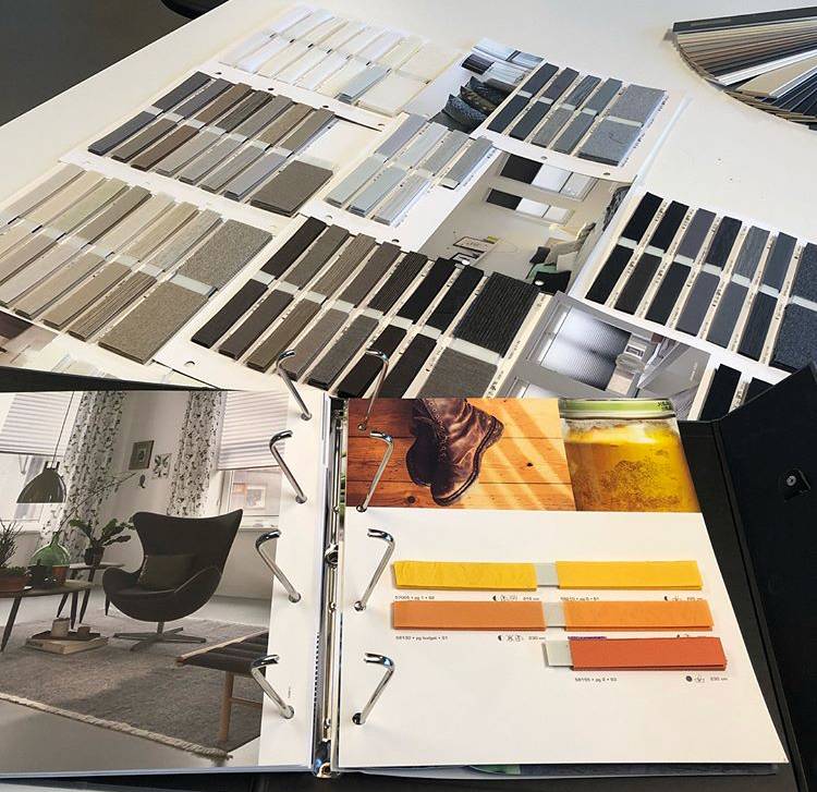 Kleurstalen interieur, mobiele showroom
