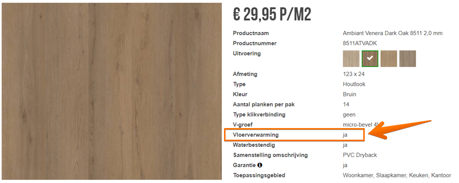 pvc vloer op vloerverwarming